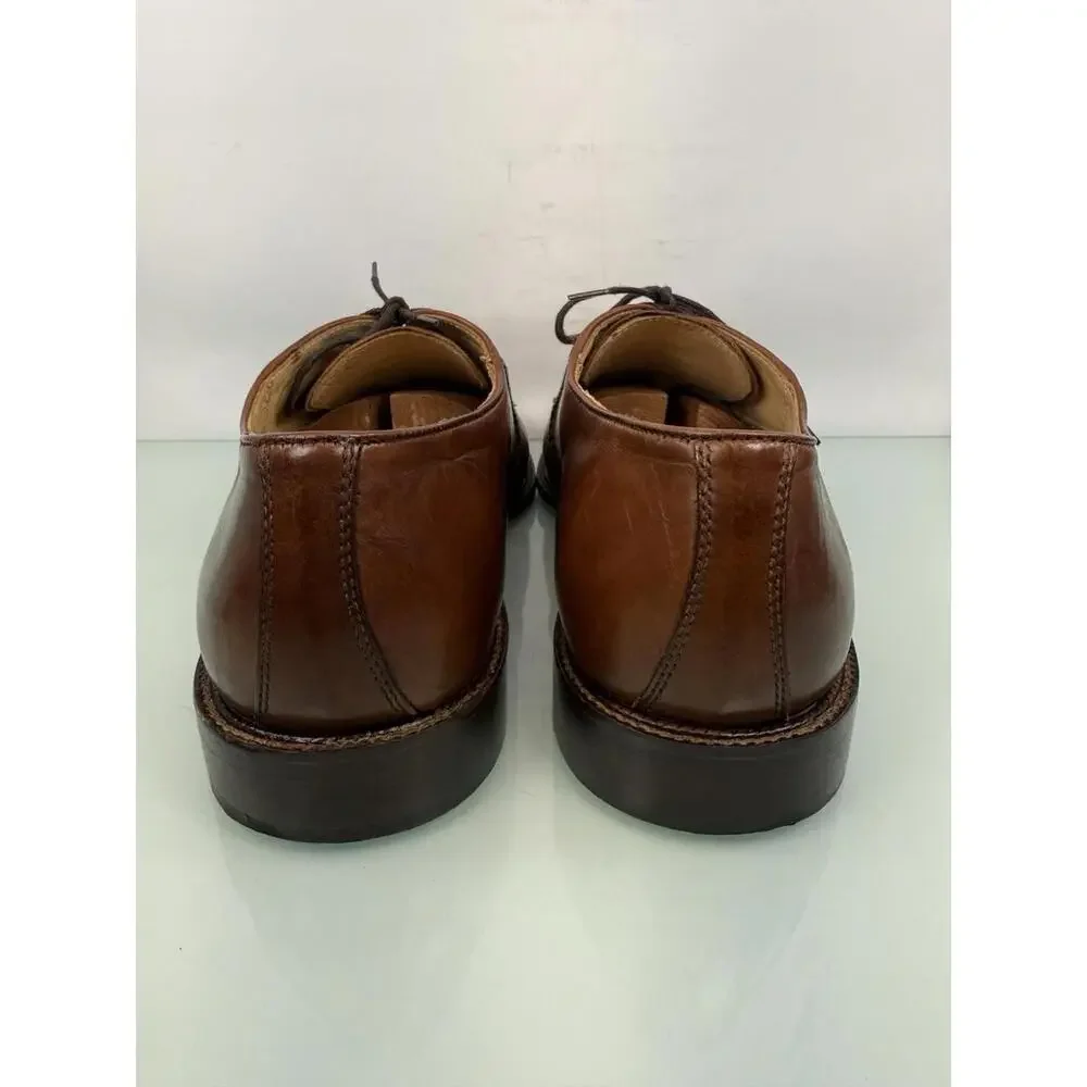 Antonio Uomo Firenze Brown Leather Apron Toe Derby Dress Shoes Men 10.5 Italy
